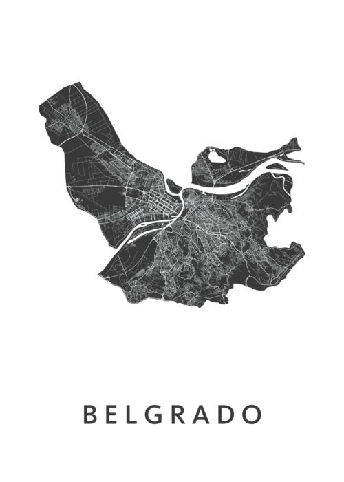 Belgrado Stadskaart Poster Kopen