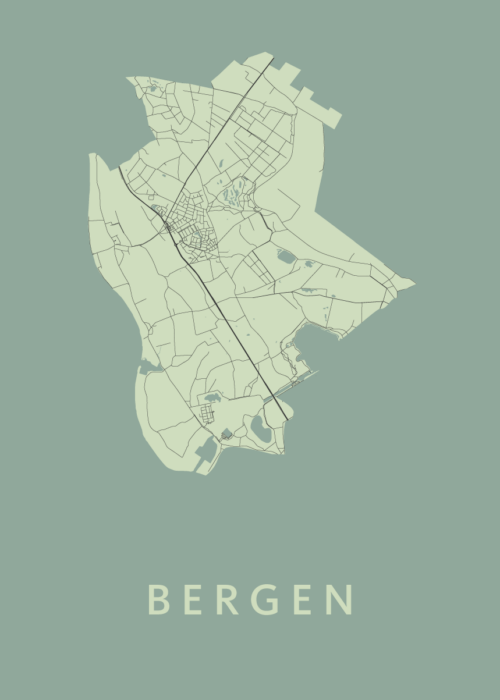 Bergen-limburg Stadskaart poster Olive
