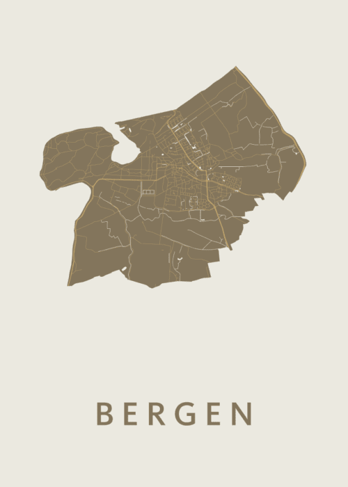 Bergen Gold Stadskaart Poster Kopen