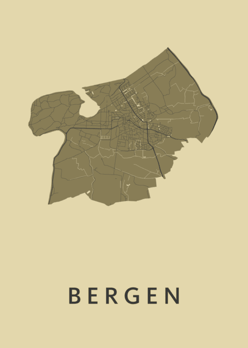 Bergen GoldenRod Stadskaart Poster Kopen