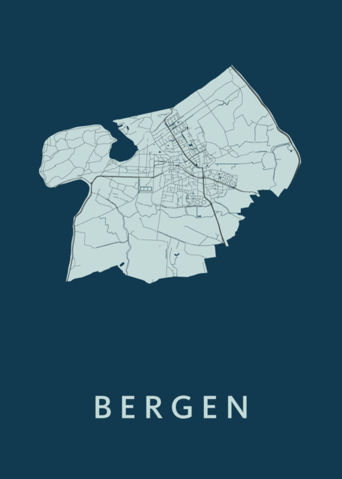 Bergen Navy Stadskaart Poster Kopen
