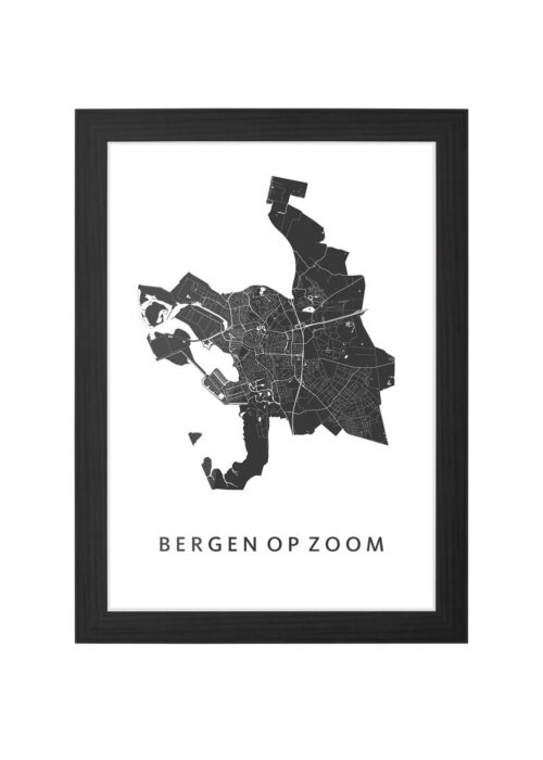 Bergen op Zoom White Ingelijst in Zwart lijst Kopen | Kunst in Kaart