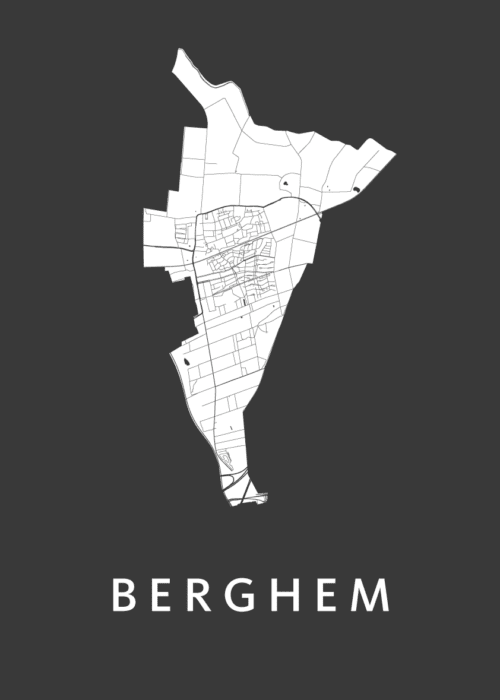 Berghem Stadskaart - Black