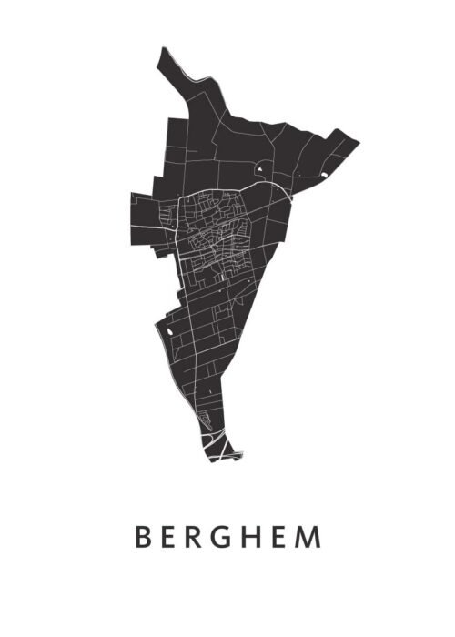 Berghem Stadskaart - White
