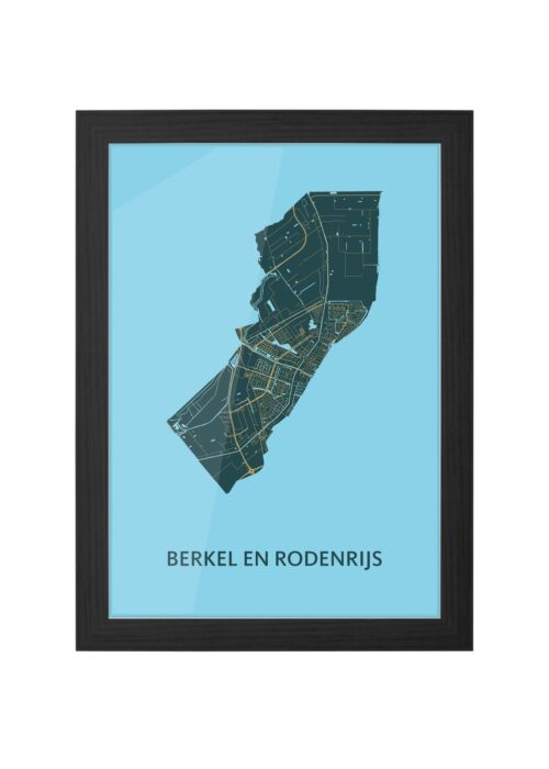 Berkel en Rodenrijs Azure Ingelijst in Zwart lijst Kopen | Kunst in Kaart