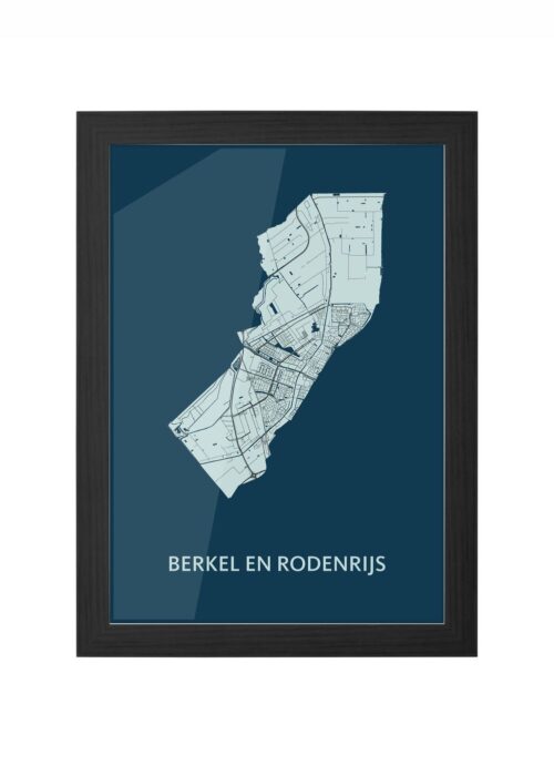 Berkel en Rodenrijs Navy Ingelijst in Zwart lijst Kopen | Kunst in Kaart