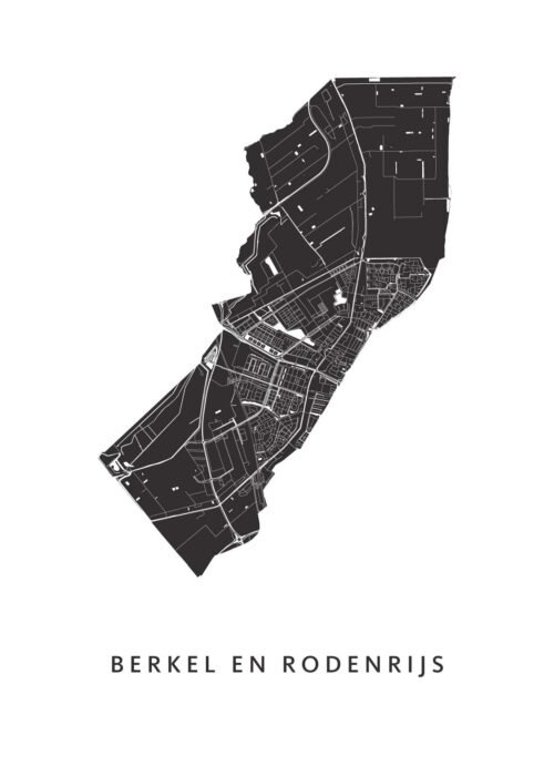 Berkel en Rodenrijs Stadskaart poster White