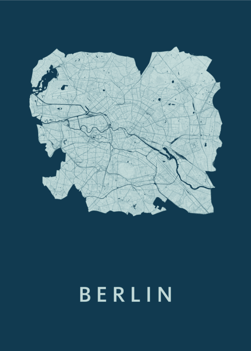 Berlijn stadskaart poster Feldgrau