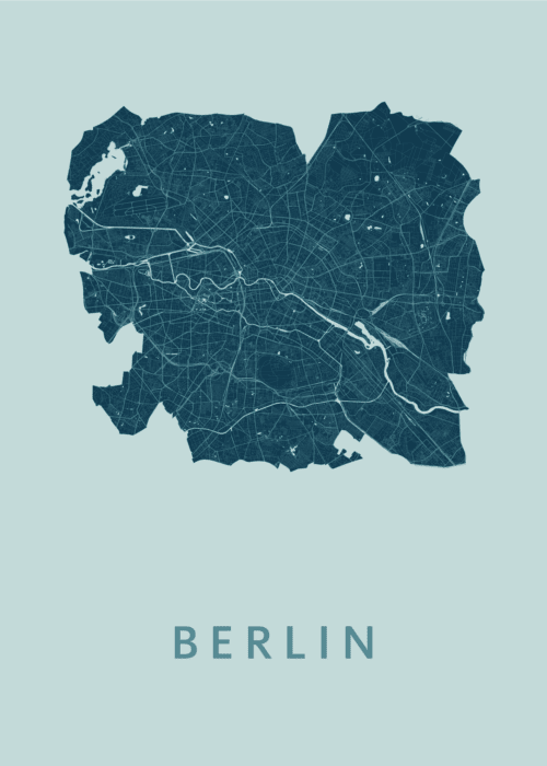 Berlijn stadskaart poster Mint