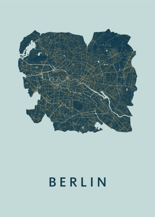 Berlijn stadskaart poster Prussian