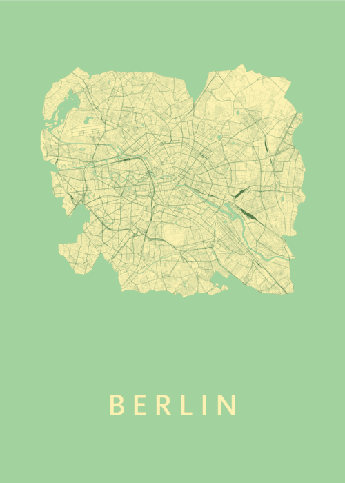 Berlijn stadskaart poster Spring
