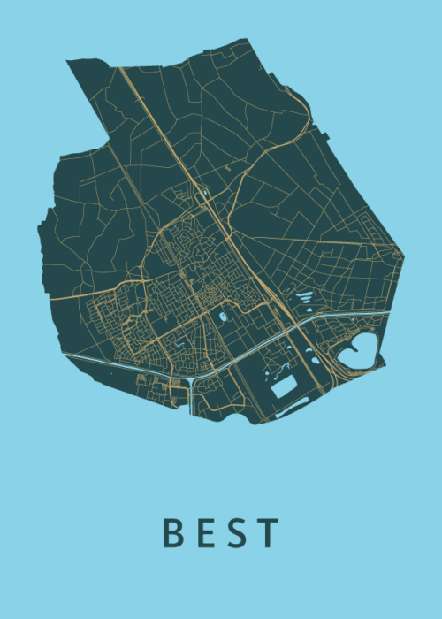 Best Azure Stadskaart Poster Kopen