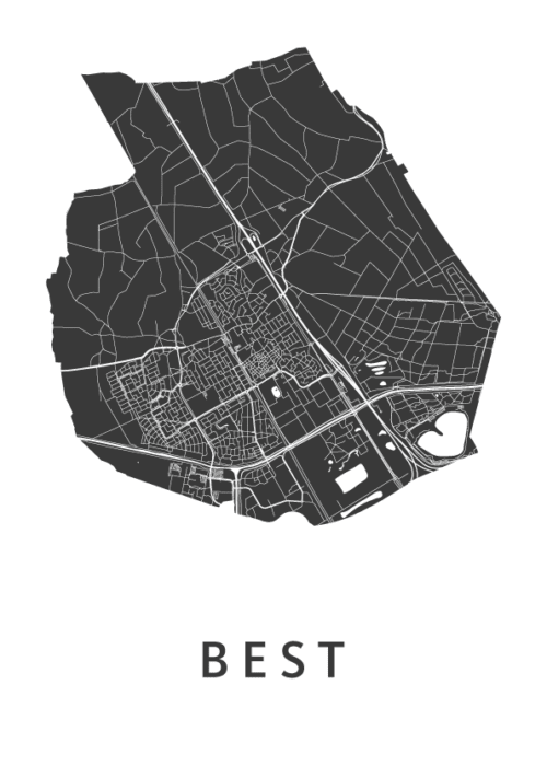 Best White Stadskaart Poster Kopen
