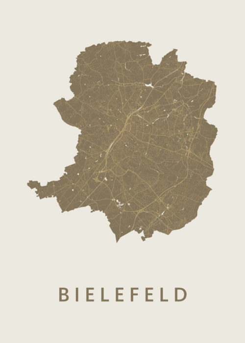 Bielefeld Gold Stadskaart Poster Kopen