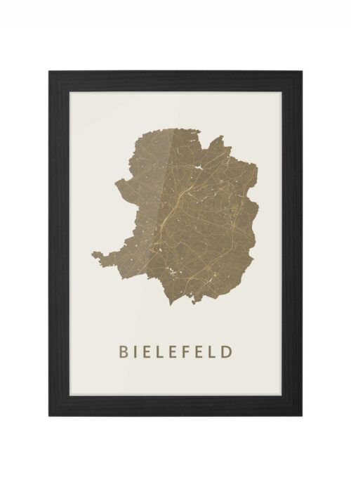 Bielefeld Gold Ingelijst in Zwart lijst Kopen | Kunst in Kaart