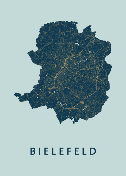 Bielefeld Prussian Stadskaart Poster Kopen