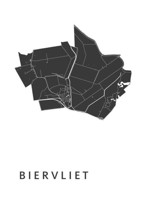 Biervliet White Stadskaart Poster | Kunst in Kaart