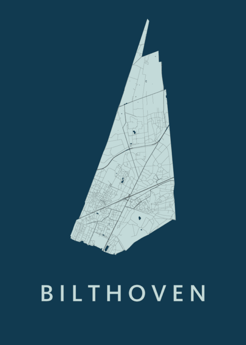 Bilthoven Navy Stadskaart Poster Kopen