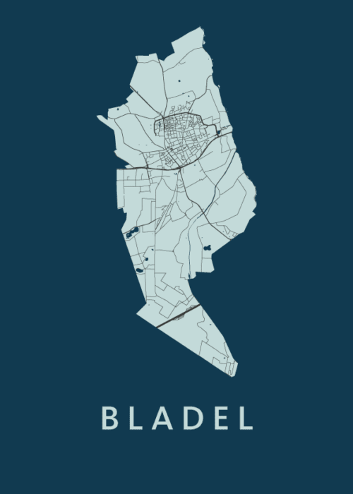 Bladel Navy Stadskaart Poster Kopen