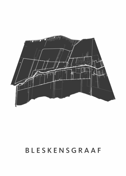 BleskensgraafStadskaart Wit|KunstinKaart