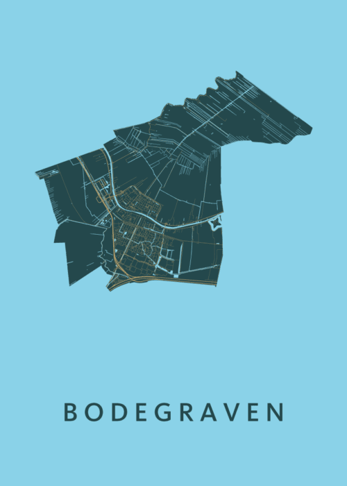 Bodegraven Azure Stadskaart Poster Kopen