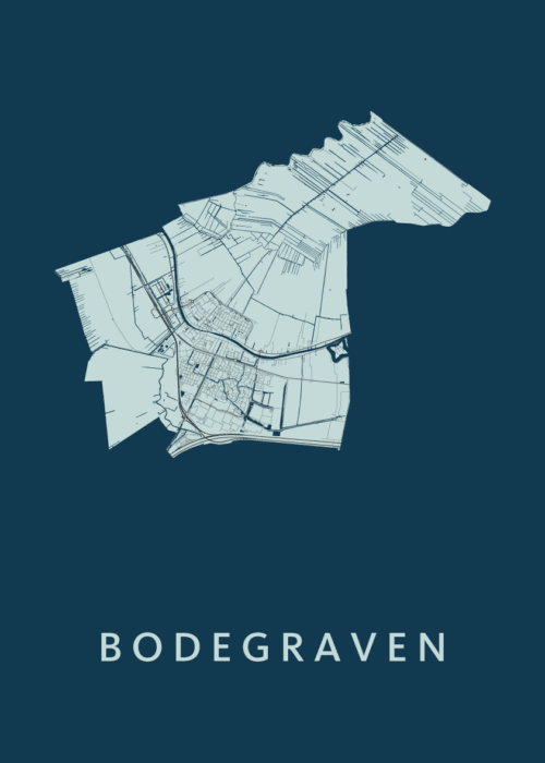 Bodegraven Navy Stadskaart Poster Kopen