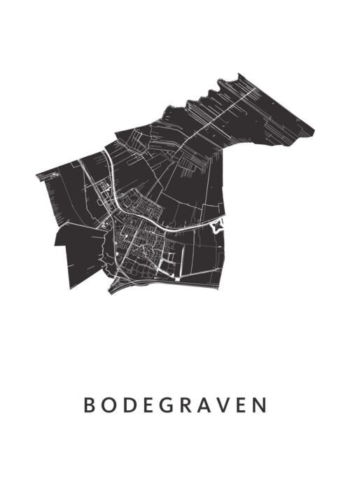 Bodegraven White Stadskaart Poster Kopen