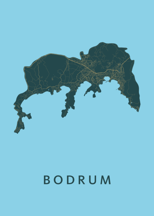 Bodrum Azure Stadskaart Poster Kopen