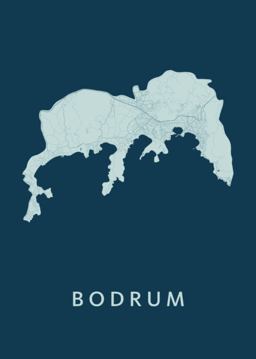 Bodrum Feldgrau Stadskaart Poster Kopen
