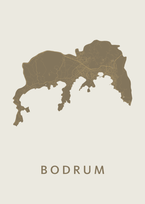 Bodrum Gold Stadskaart Poster Kopen