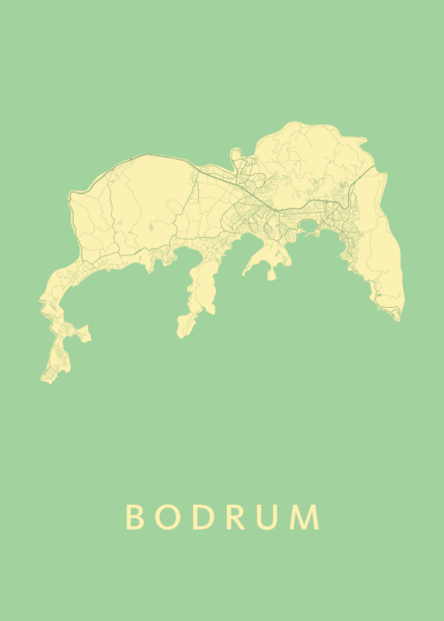 Bodrum Spring Stadskaart Poster Kopen