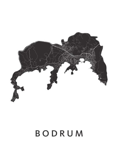 Bodrum White Stadskaart Poster Kopen
