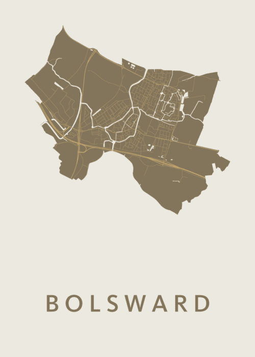 Bolsward Gold Stadskaart Poster Kopen