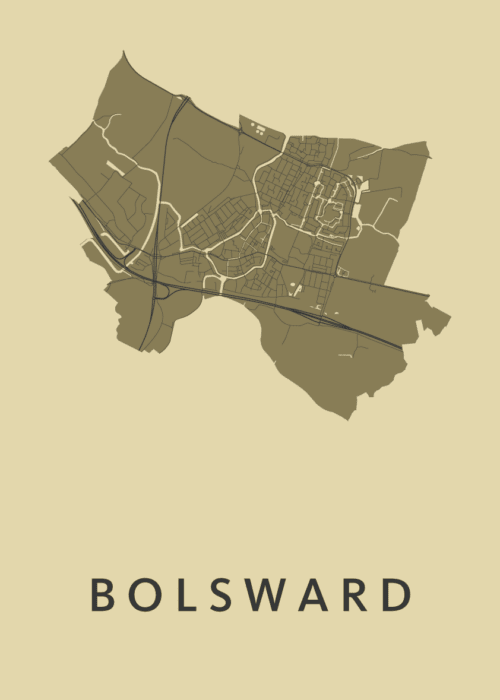 Bolsward GoldenRod Stadskaart Poster Kopen
