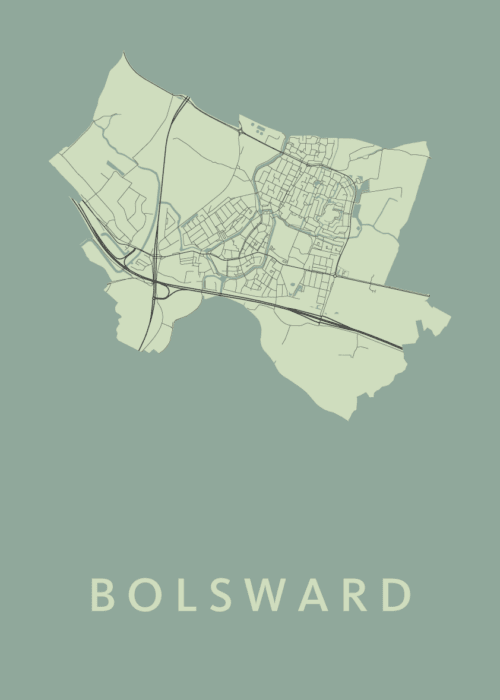 Bolsward Olive Stadskaart Poster Kopen
