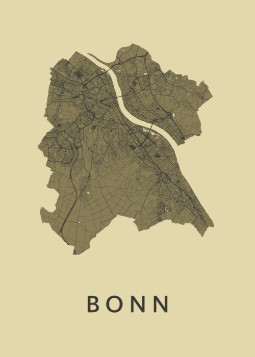 Bonn GoldenRod Stadskaart Poster Kopen