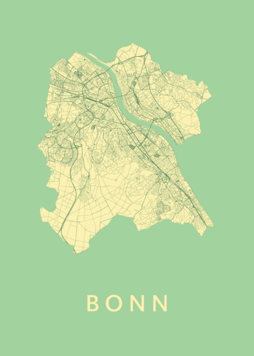 Bonn Spring Stadskaart Poster Kopen