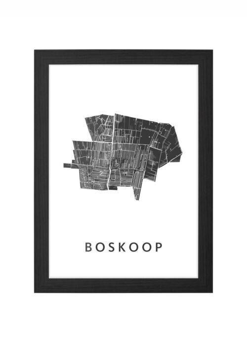 boskoop kaart poster ingelijst in zwarte lijst
