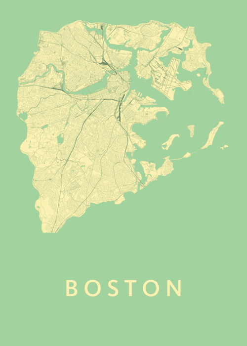 Boston Spring Stadskaart Poster Kopen