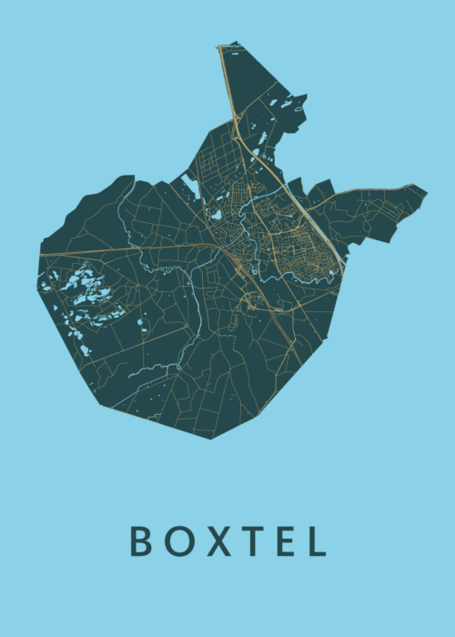 Boxtel Azure Stadskaart Poster Kopen