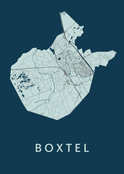 Boxtel Navy Stadskaart Poster Kopen