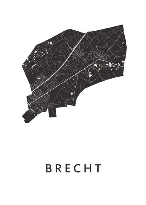 Brecht White Stadskaart Poster Kopen