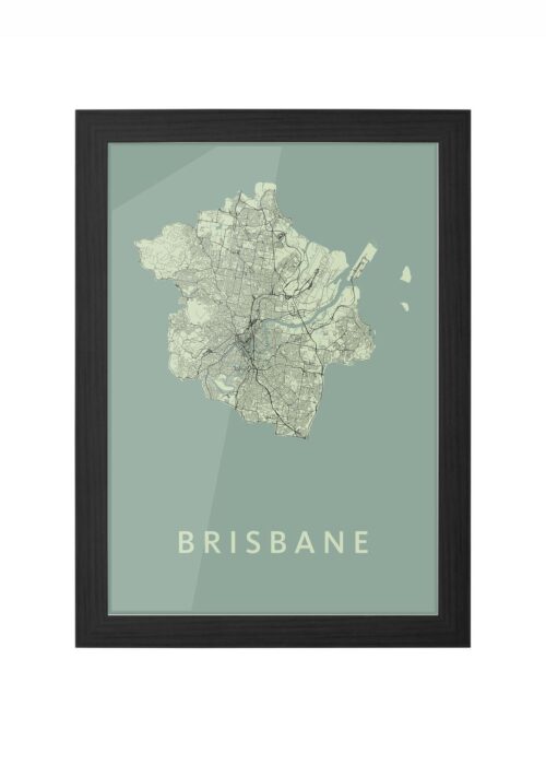 Brisbane Olive Ingelijst in Zwart lijst Kopen | Kunst in Kaart