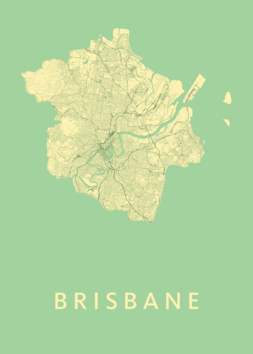 Brisbane Spring Stadskaart Poster Kopen