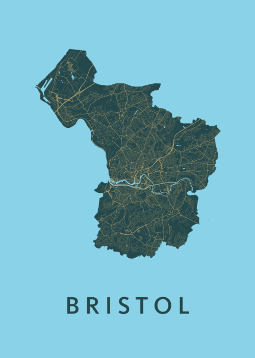 Bristol Azure Stadskaart Poster Kopen