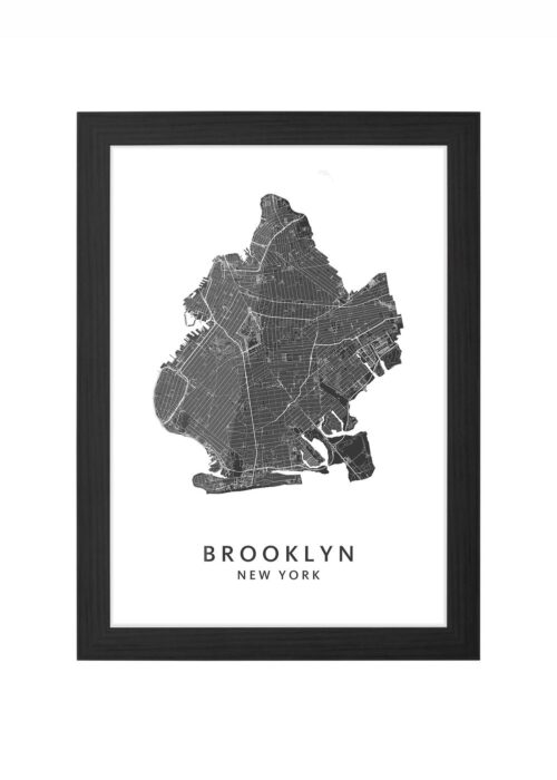brooklyn wijkkaart new york ingelijst in zwarte lijst