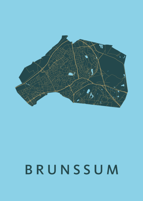 Brunssum Azure Stadskaart Poster Kopen