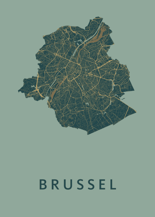 Brussel Stadskaart - Amazon poster