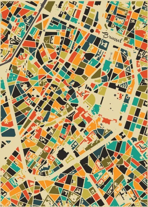 Brussel Stadskaart poster