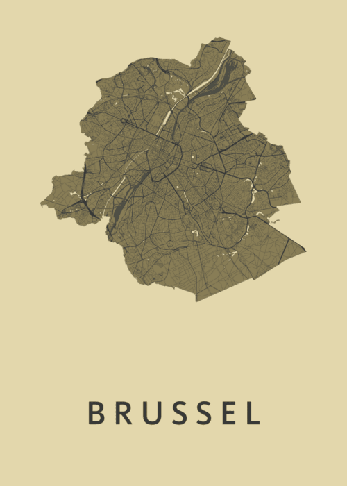 Brussel Stadskaart - GoldenRod poster